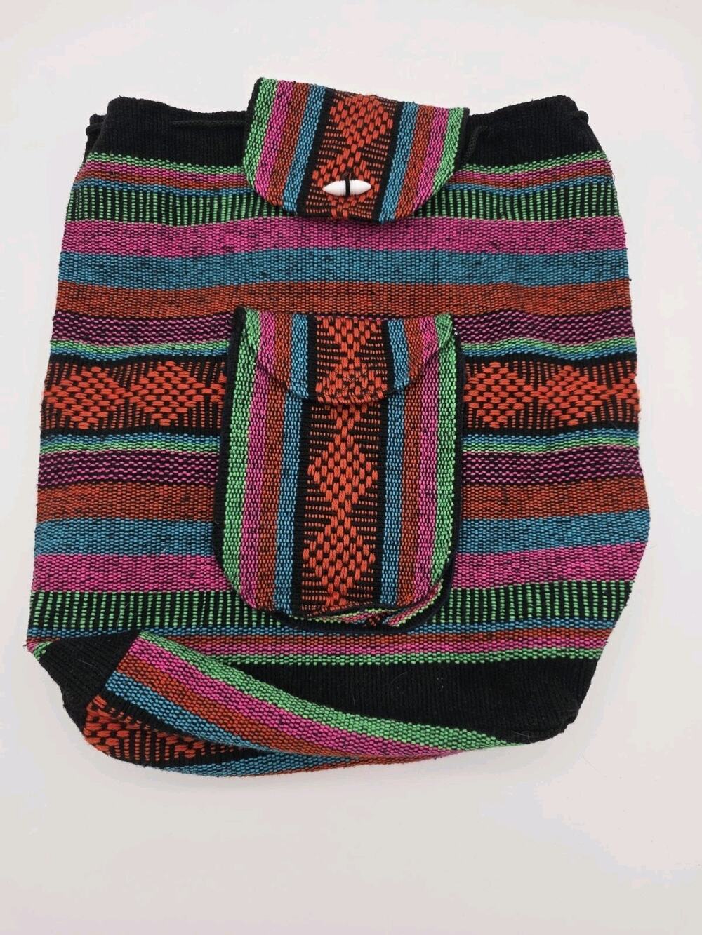 Handwoven Striped Mayan Shoulder Bag Backpack Colorful Woven Boho Crossbody Bag
